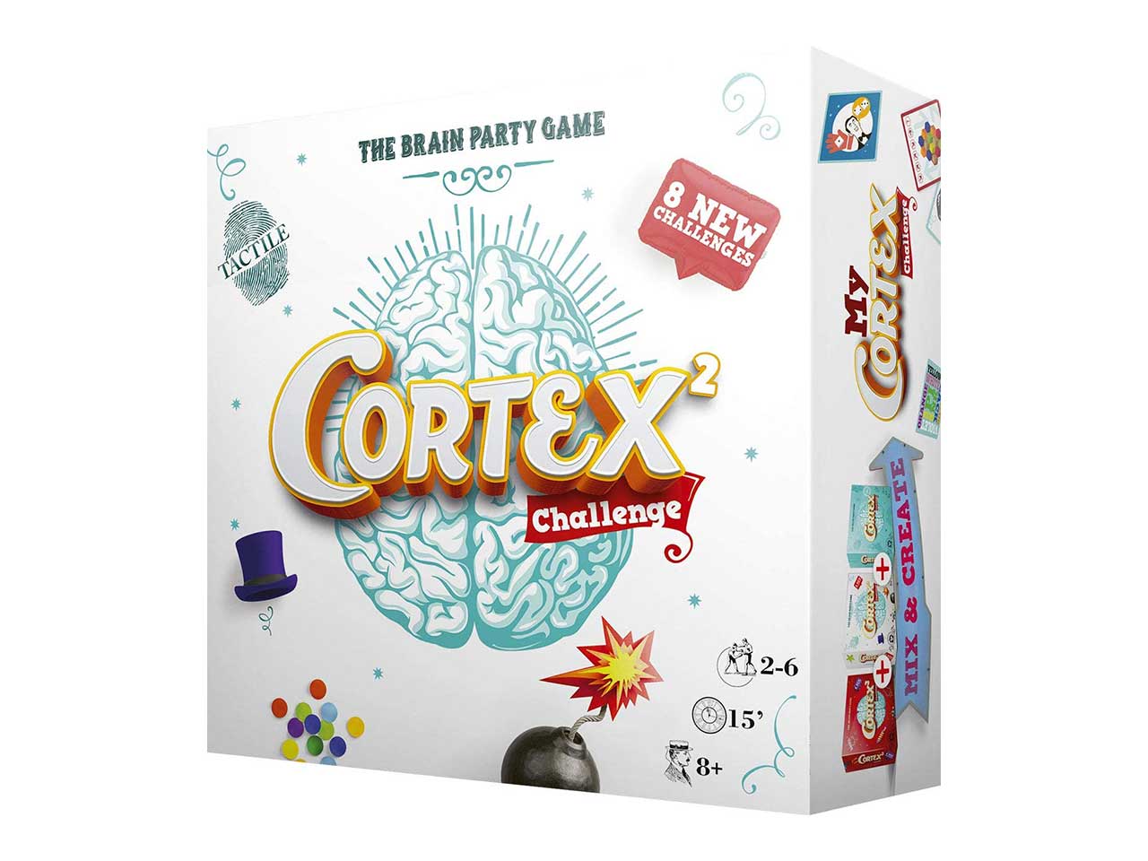 Cortex² Challenge Bianco: Sfide Intellettuali in un Gioco da Tavolo per 2-6 Partecipanti, Dai 8 Anni in su, Versione Italiana - Asmodee