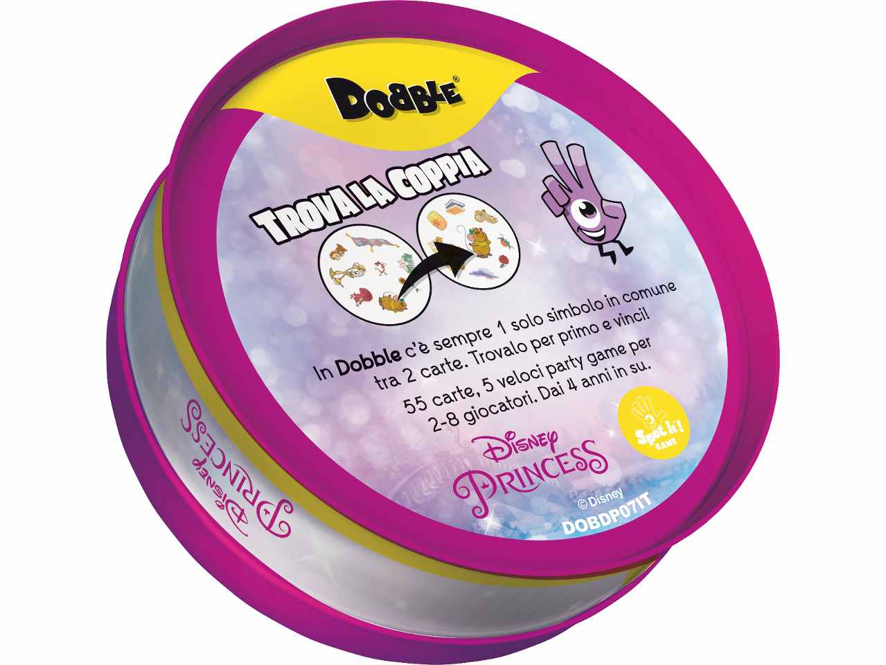 Dobble Principesse Disney: Gioco Familiare Divertente con le Principesse Disney, per 2-8 Partecipanti, Dai 4 Anni in su, Versione Italiana