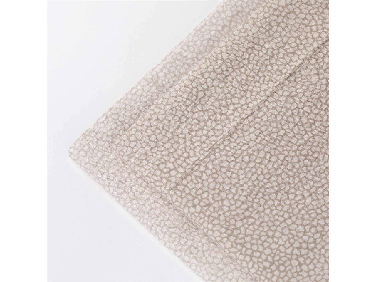 Set Completo Lenzuola Matrimoniale Arios Pois Beige Vaniglia, Puro Cotone, Linea Oro Carillo Home