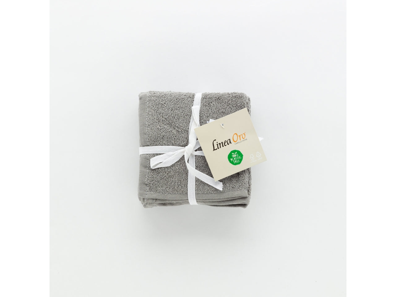 Lavette bagno 30x30 cm in spugna grigio in cotone 400 gsm, set da 6, Linea Oro - Carillo Home