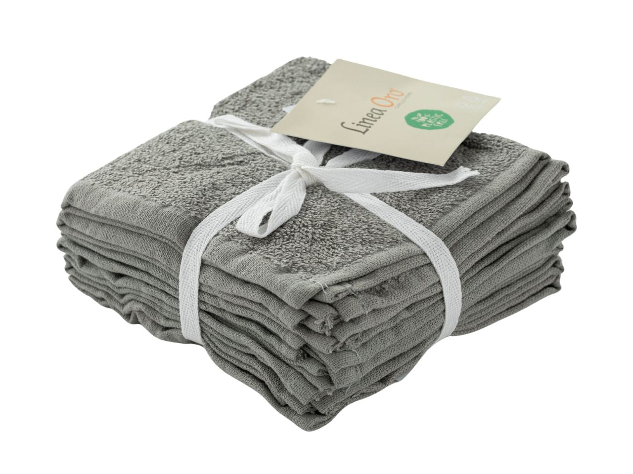 Lavette bagno 30x30 cm in spugna grigio in cotone 400 gsm, set da 6, Linea Oro - Carillo Home