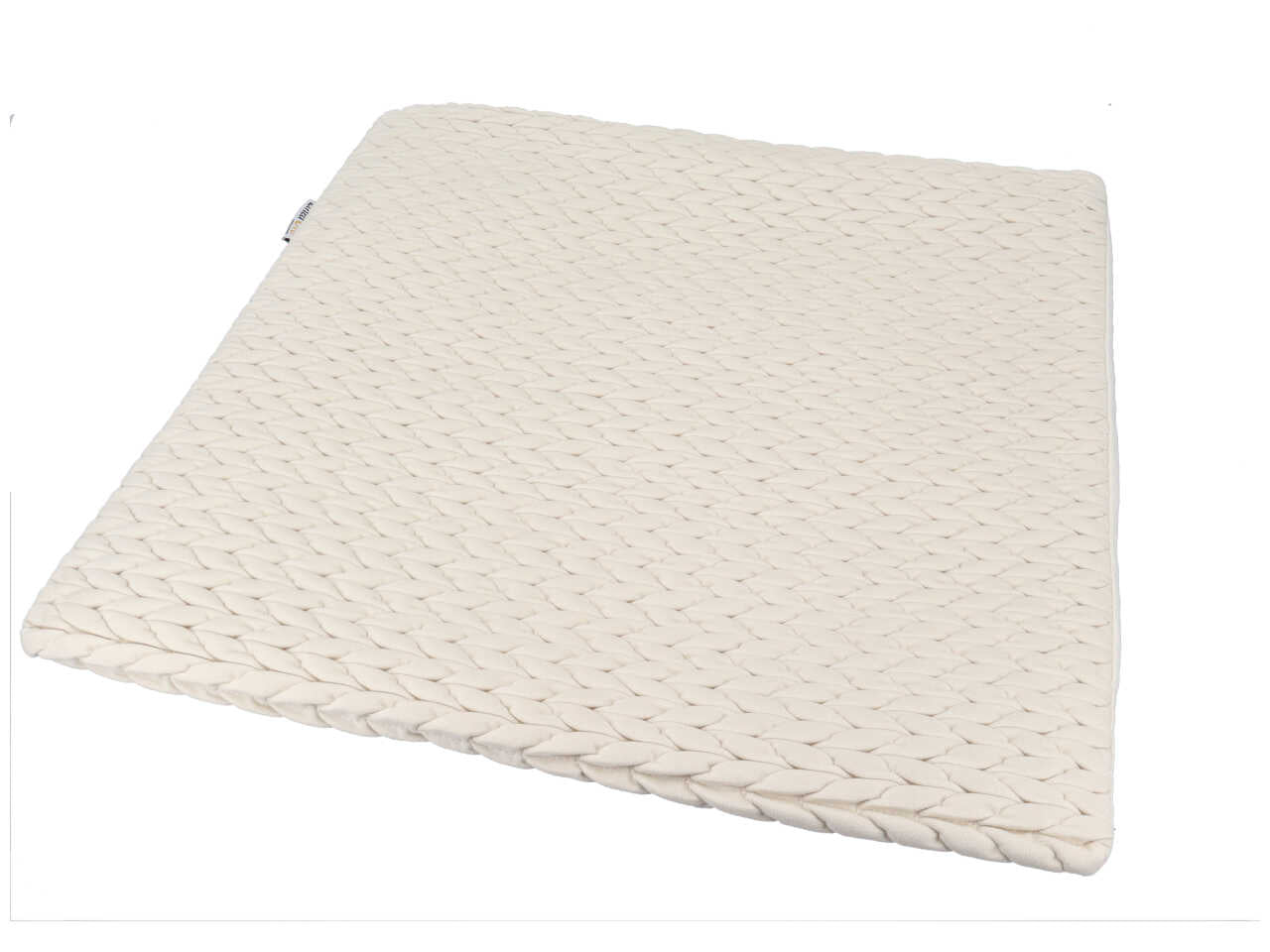Intreccio foderina arredo velluto trapuntato 50x50cm bianco panna