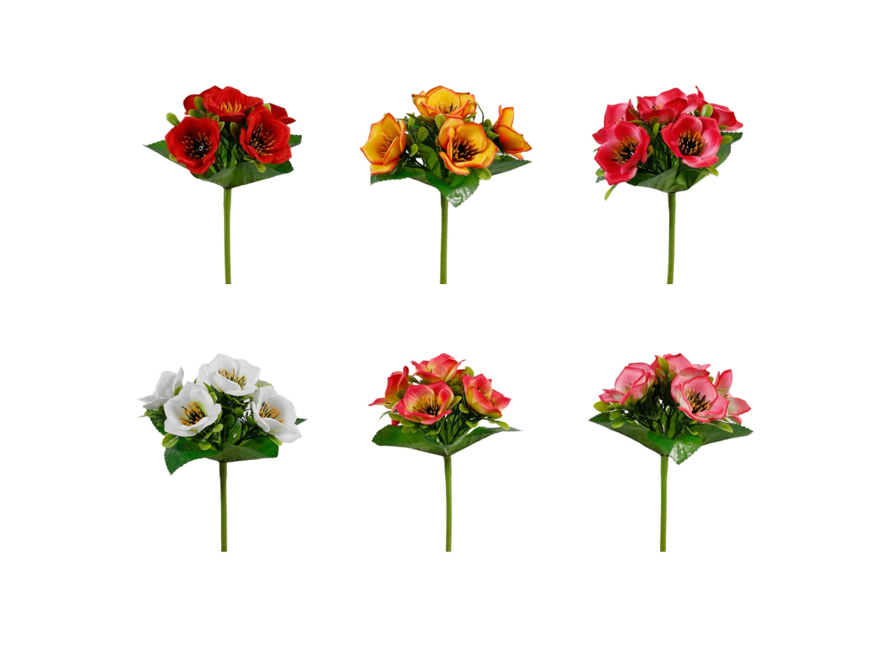 Mazzetto anemoni 21cm in 6 varianti di colori