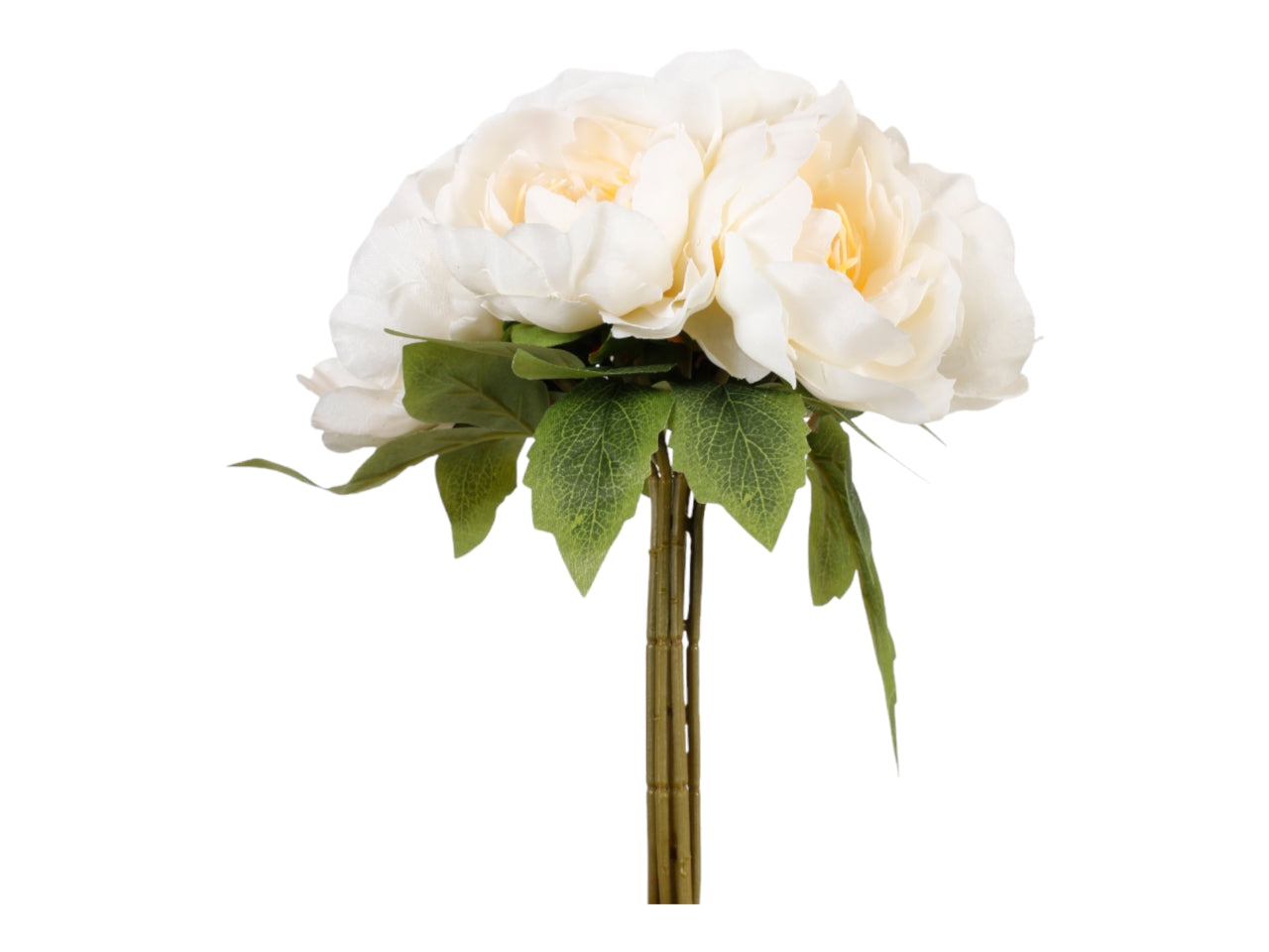 Mazzetto peonie 28cm crema