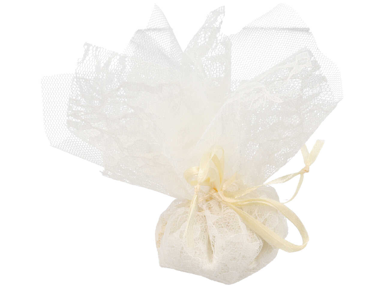 Fazzoletto in pizzo e tulle con tirante colore panna