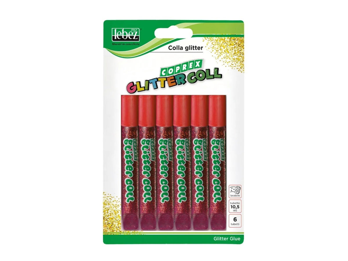 Colla blister da 6 pezzi colore rosso 10,5 ml lebez