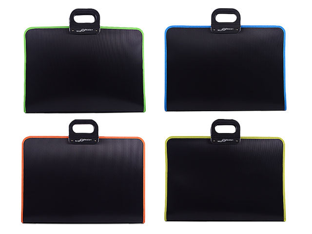 Cartellina portadisegni lebez nero bordo fluo assortito 55x38x3 cm