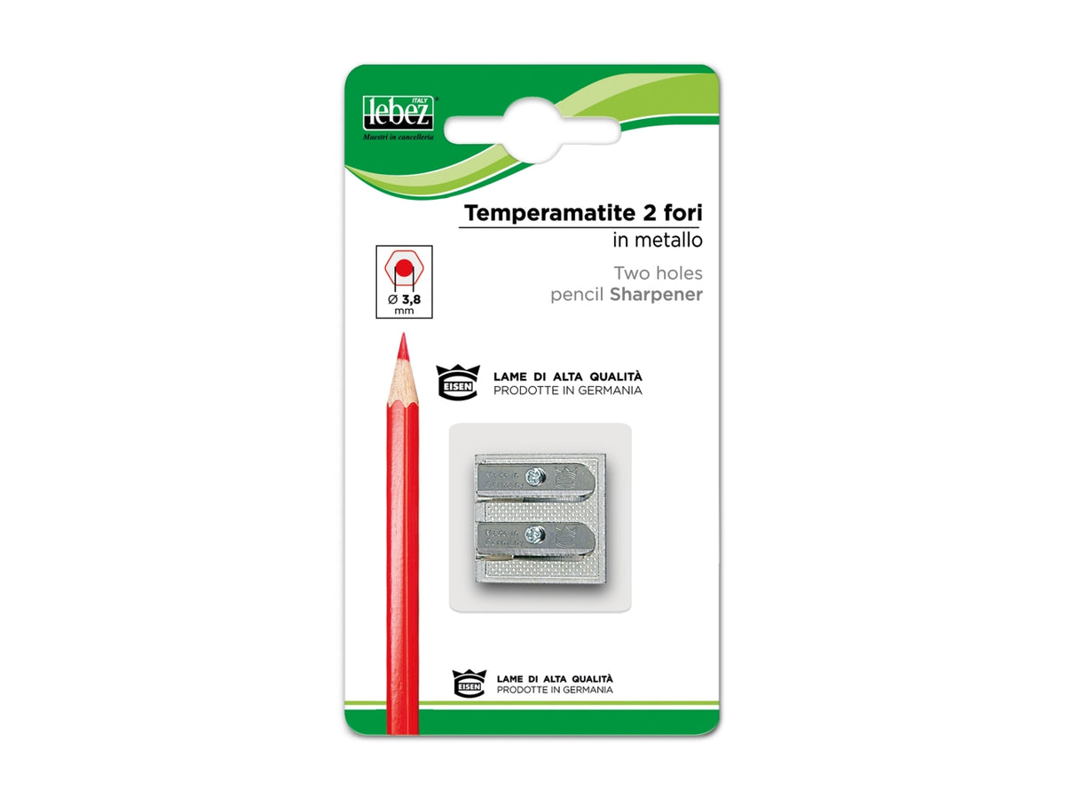 Temperino a 2 fori grigio metallo - Lebez