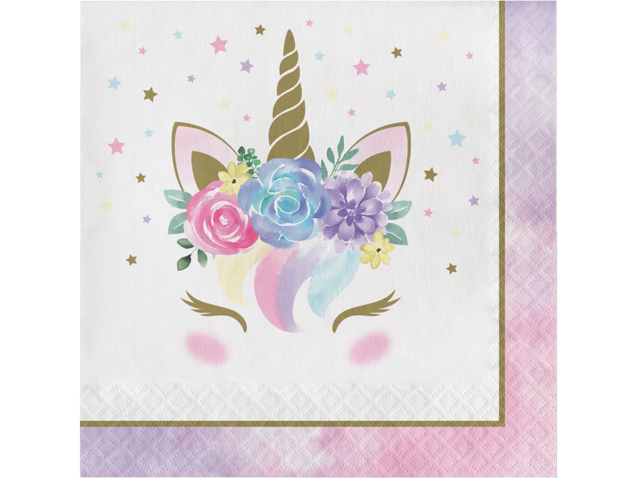 Tovagliolo unicorn baby misura 33x33cm - la confezione comprende 16 tovaglioli