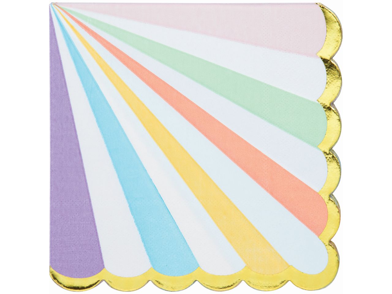 Tovagliolo sagomato metallizzato pastel celebration misura 33x33cm - la confezione comprende 16 tovaglioli