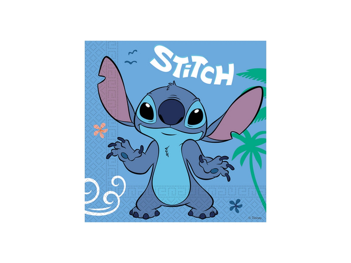 Tovaglioli Stitch Disney per bambini, 20 pezzi 33x33 cm