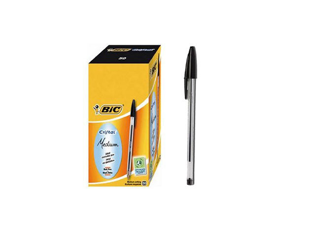 Penna sfera cristal nera 50 pezzi $