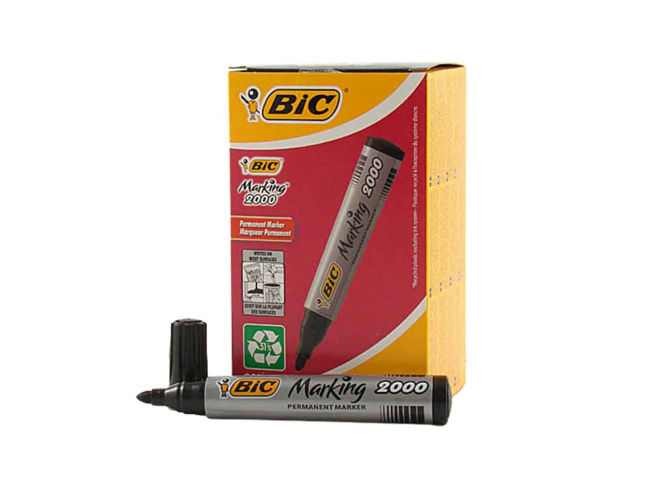 Marcatore bic nero tratto 1,7mm 12 pezzi