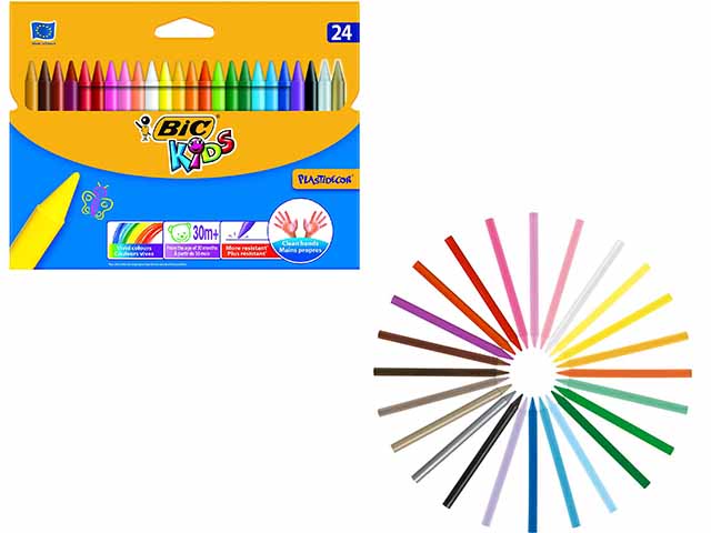 Colori cera plastidecor 24 pezzi