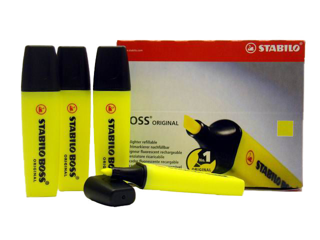 Stabilo evidenziatore Boss giallo la confezione contiene 10 pezzi