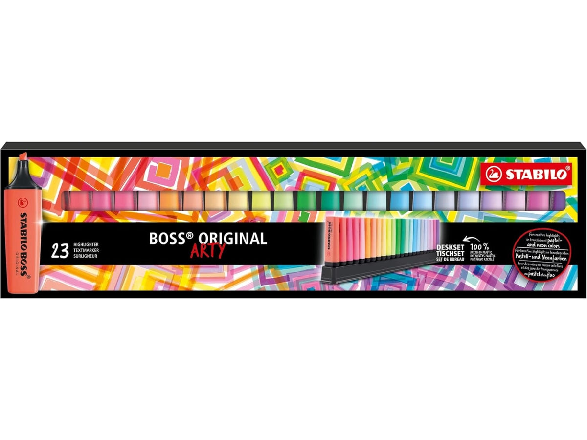 Evidenziatori Stabilo boss original punta a scalpello, tratto 2/5 mm, 23 pezzi assortiti - Stabilo
