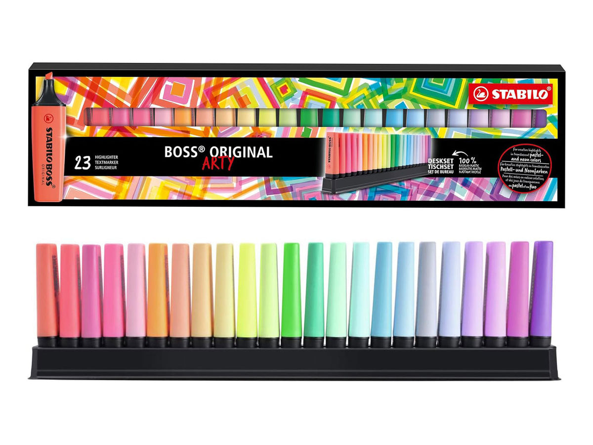 Evidenziatori Stabilo boss original punta a scalpello, tratto 2/5 mm, 23 pezzi assortiti - Stabilo