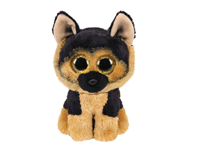 Peluche Ty Beanie Boos Spirit Pastore tedesco con occhioni oro glitterati marrone e nero 15 cm