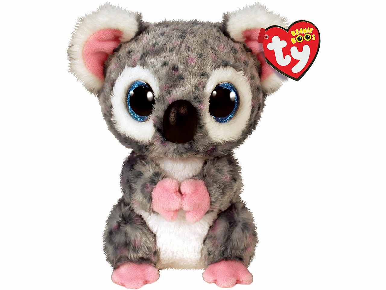 Peluche Ty Beanie Boos Karly Koala con occhi azzurri glitterati grigio 15 cm