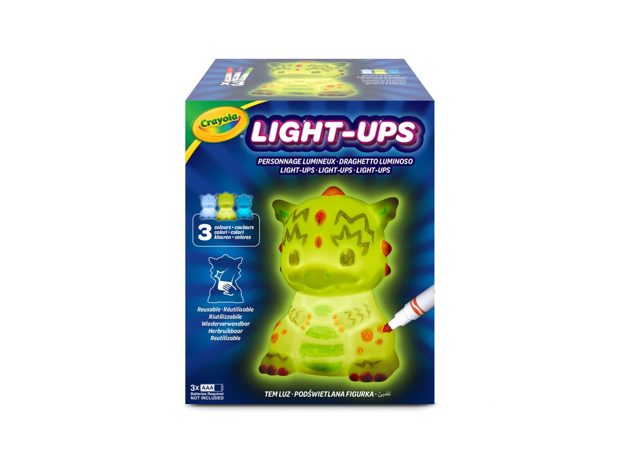 Lighr-ups personaggi luminosi unicorno e draghetto da colorare