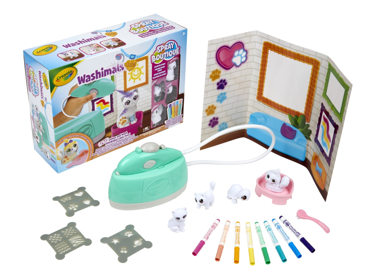 Washimals Pets Spray Boutique - Set con Accessori, Azzurro e Bianco, Età 3+, Crayola $