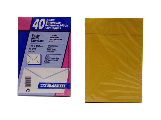 Buste da spedizione Blasetti in carta giallo 80gr 12x18cm