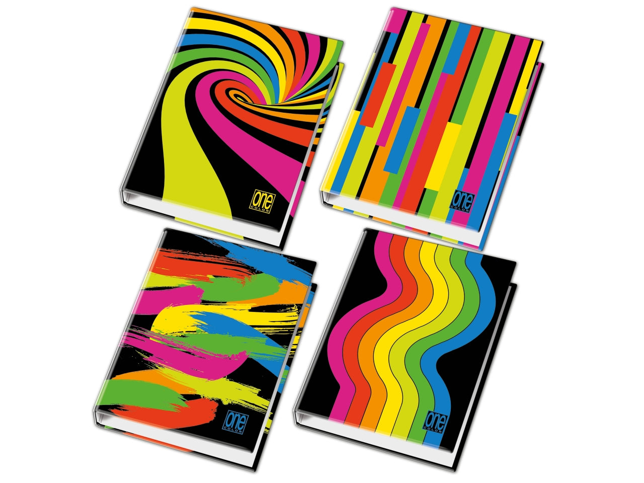 Raccoglitore ad anelli One color black&fluo, 26x32 cm - Blasetti