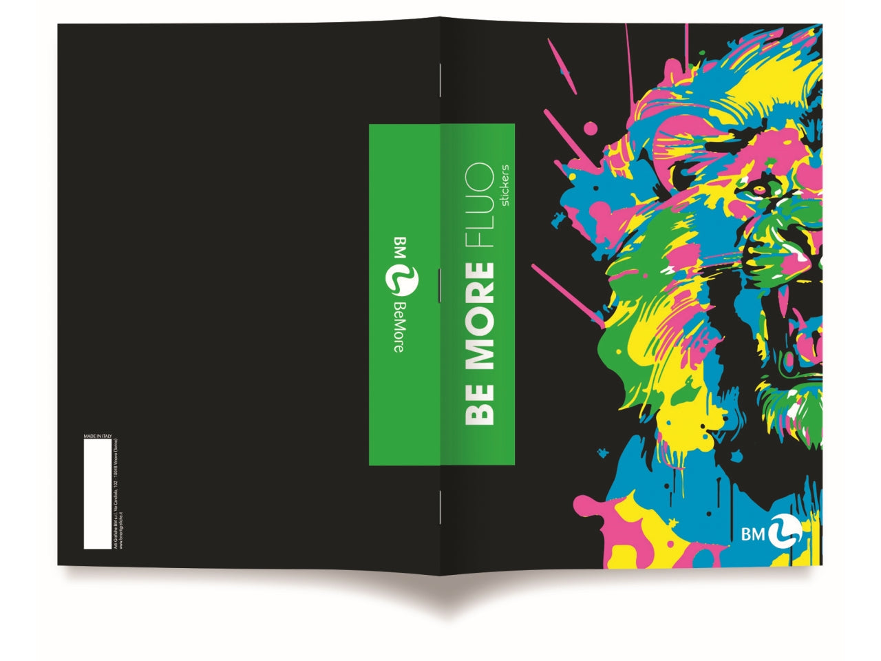 Quaderni maxi fluo linea be more different formato 21x29,7, pagine 72+r, rigatura c confezione da 10 quaderni