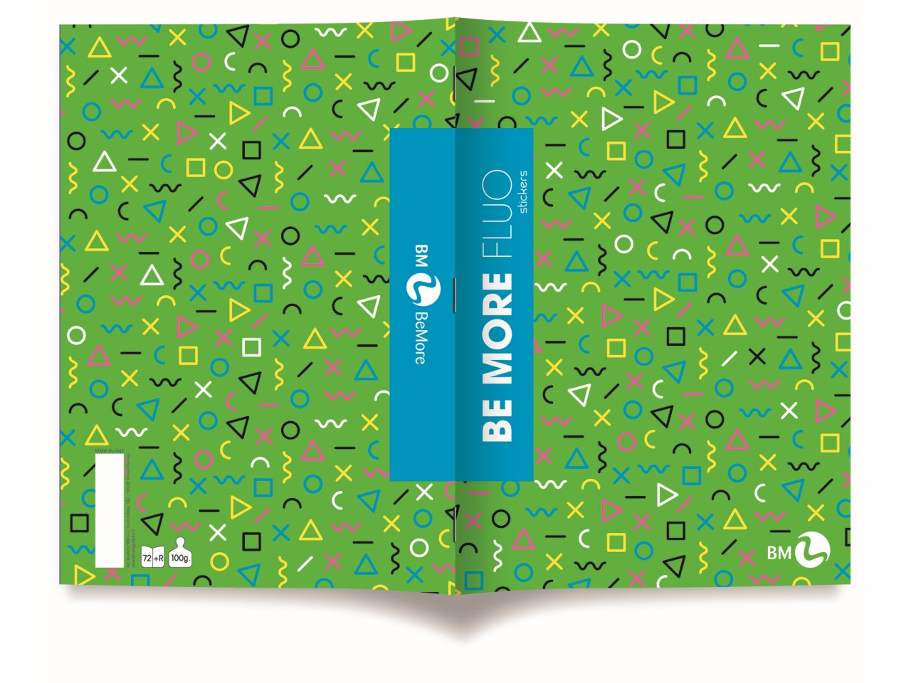 Quaderni maxi fluo linea be more different formato 21x29,7, pagine 72+r, rigatura 5 mm confezione da 10 quaderni