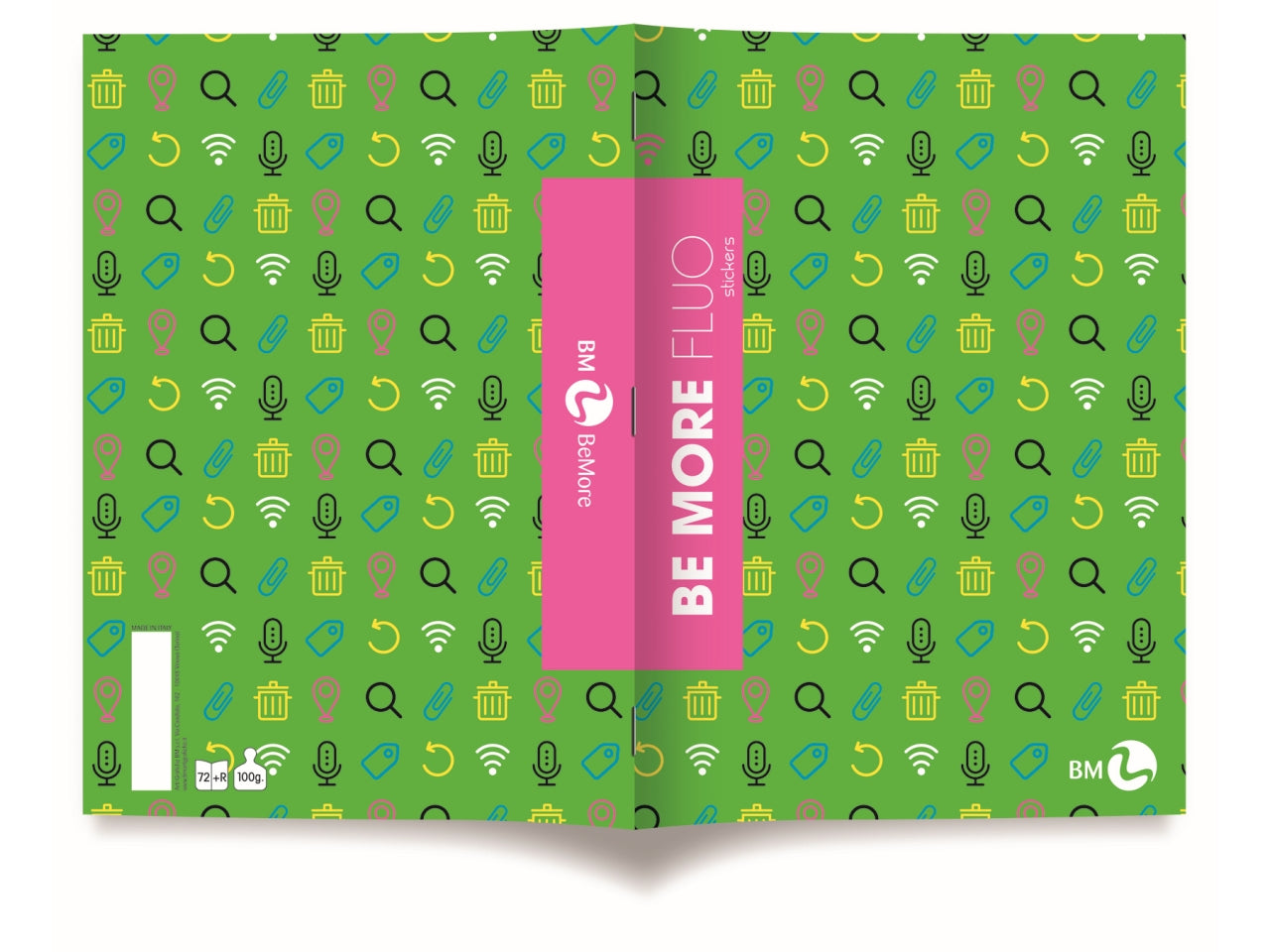 Quaderni maxi fluo linea be more different formato 21x29,7, pagine 72+r, rigatura 1 rigo confezione da 10 quaderni