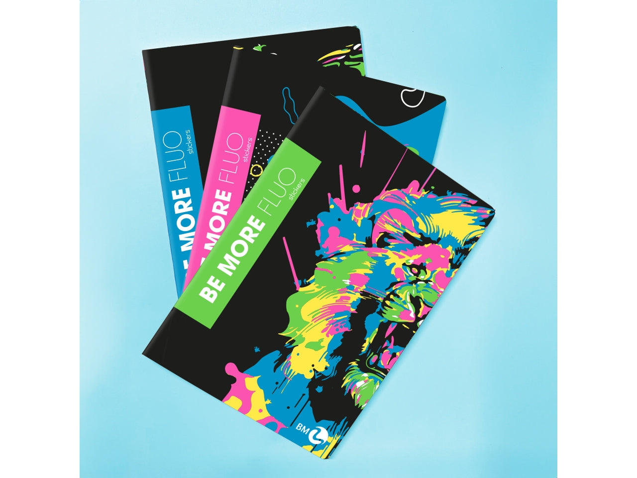 Quaderni maxi fluo linea be more different formato 21x29,7, pagine 72+r, rigatura 1 rigo confezione da 10 quaderni