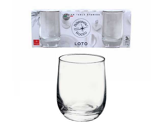 Bicchiere liquore Loto da 6,5cl, set 3 bicchieri