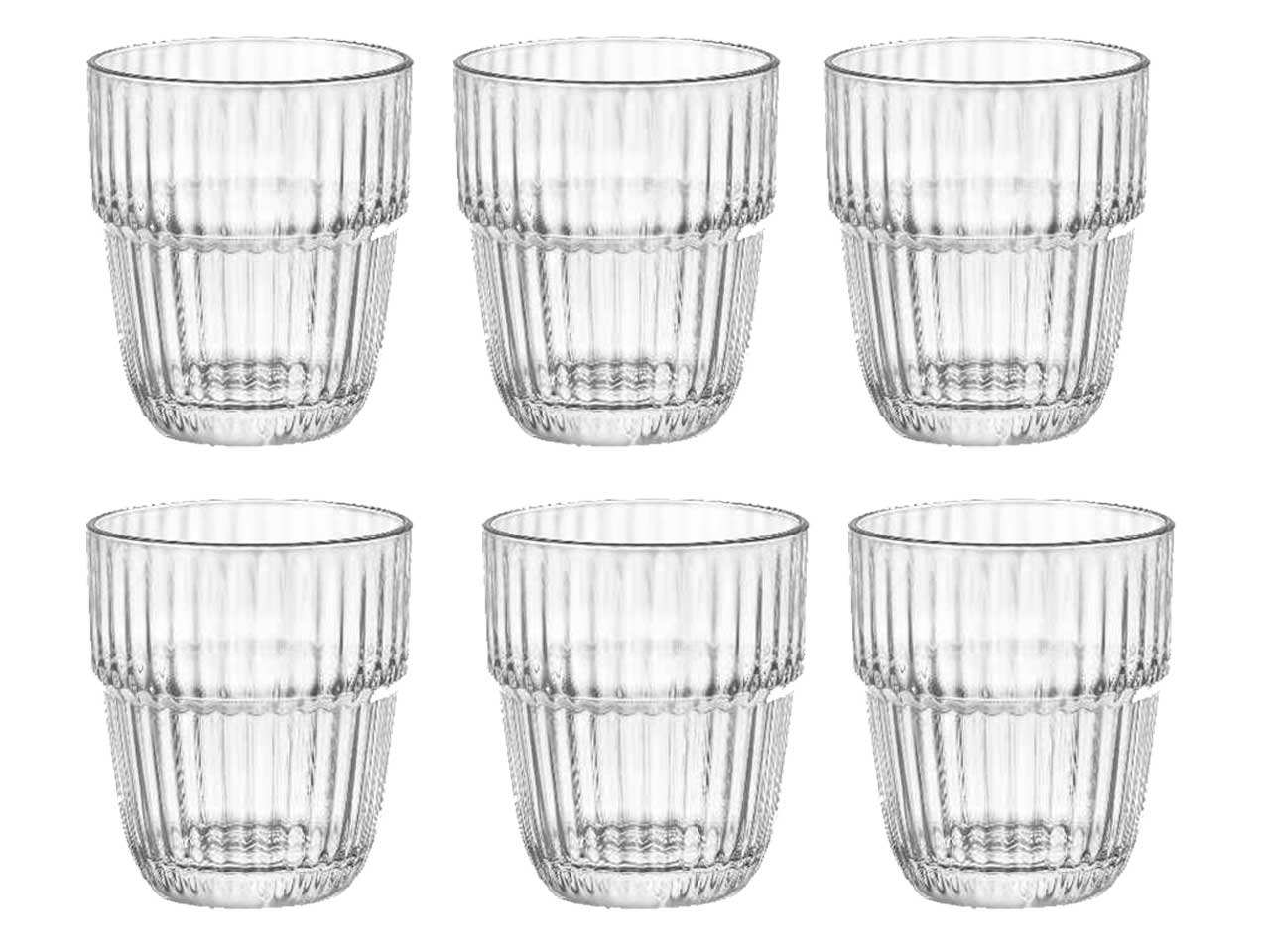 Bicchiere in vetro Barshine da 30cl, set 6 bicchieri trasparenti