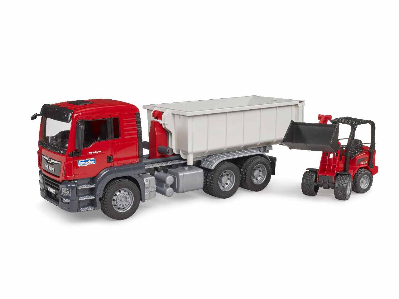 Man tgs camion container ribaltabile con schaeffer