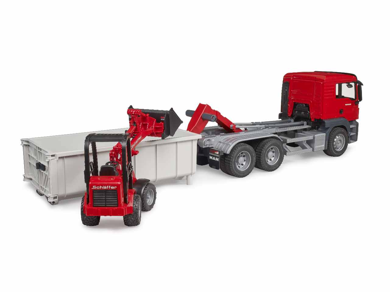 Man tgs camion container ribaltabile con schaeffer