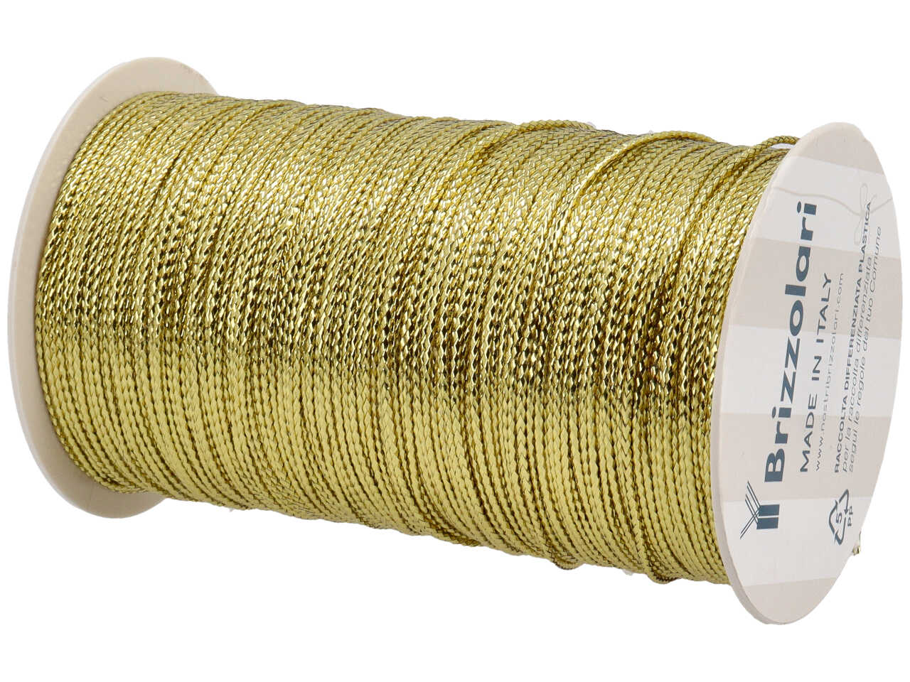 Cordino tubolare 10cmx100mt di colore oro