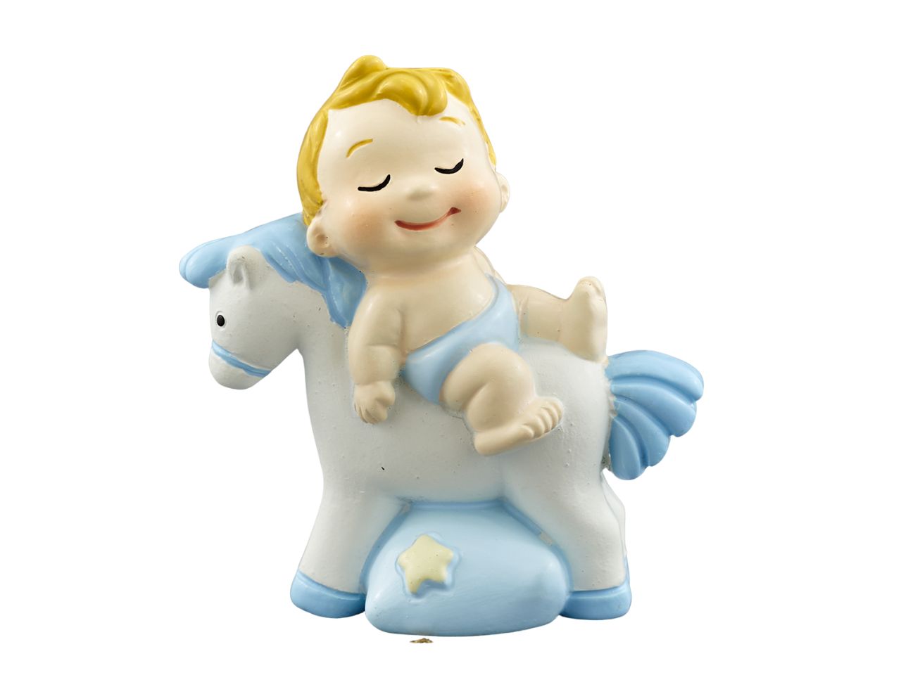 Bimbo su cavallino colore celeste