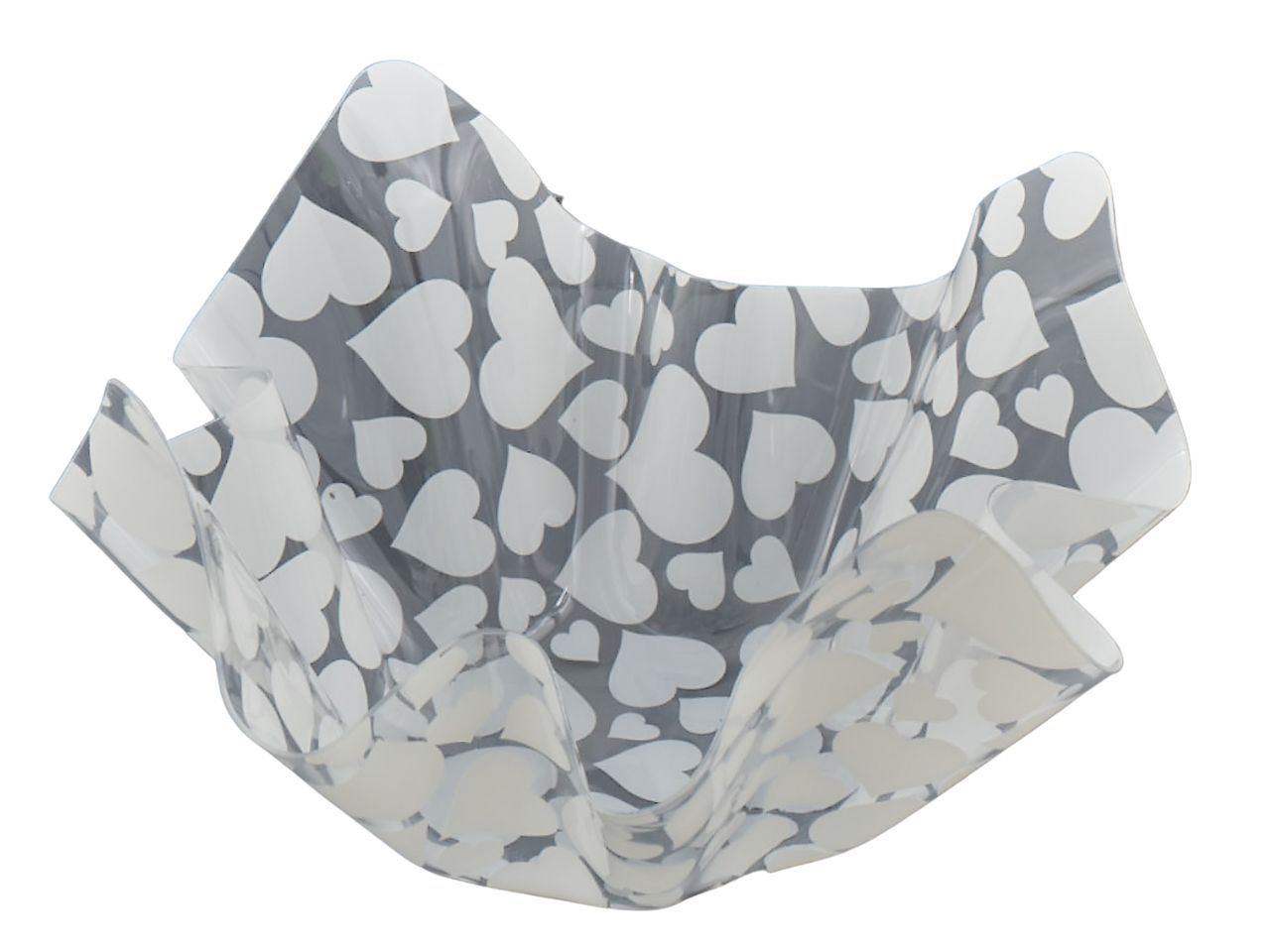 Linea cuori bianchi fazzoletto grande 26x26x15,5cm