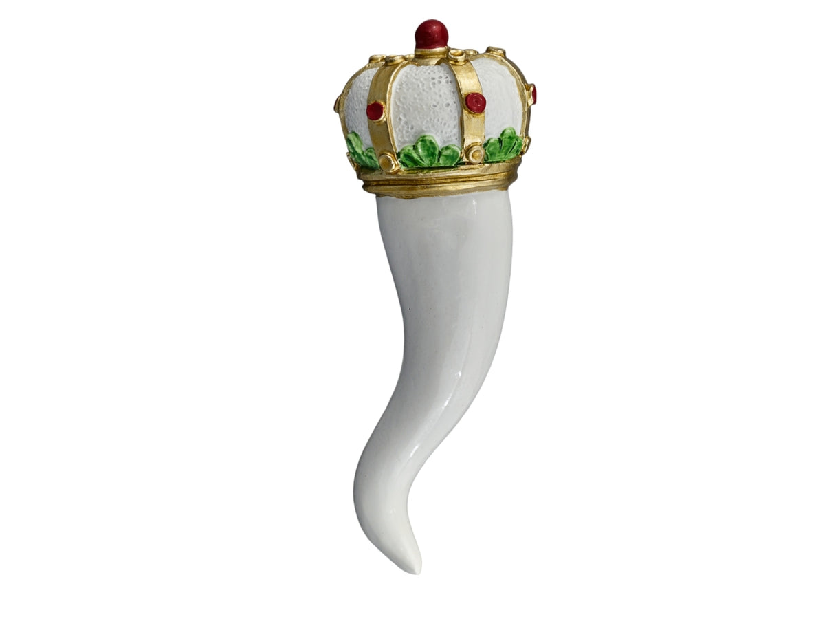 Cornetto corona bianco grande misura 3,7x3,7x10,4cm
