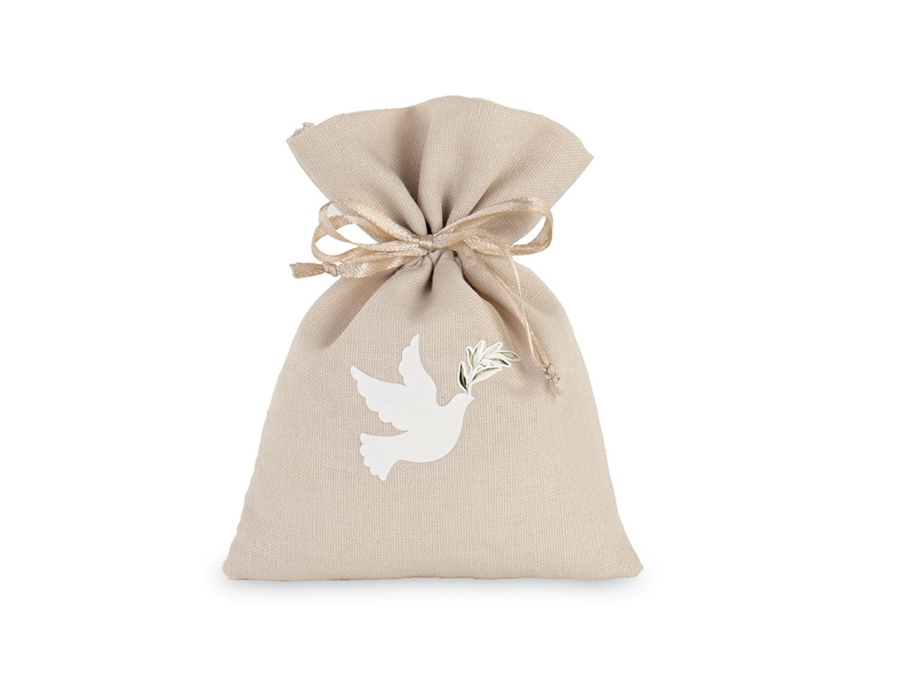 Sacchetto beige per cresima 10x14cm