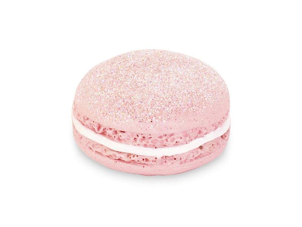 Macaron glitterato rosa con magnete diametro 4cm