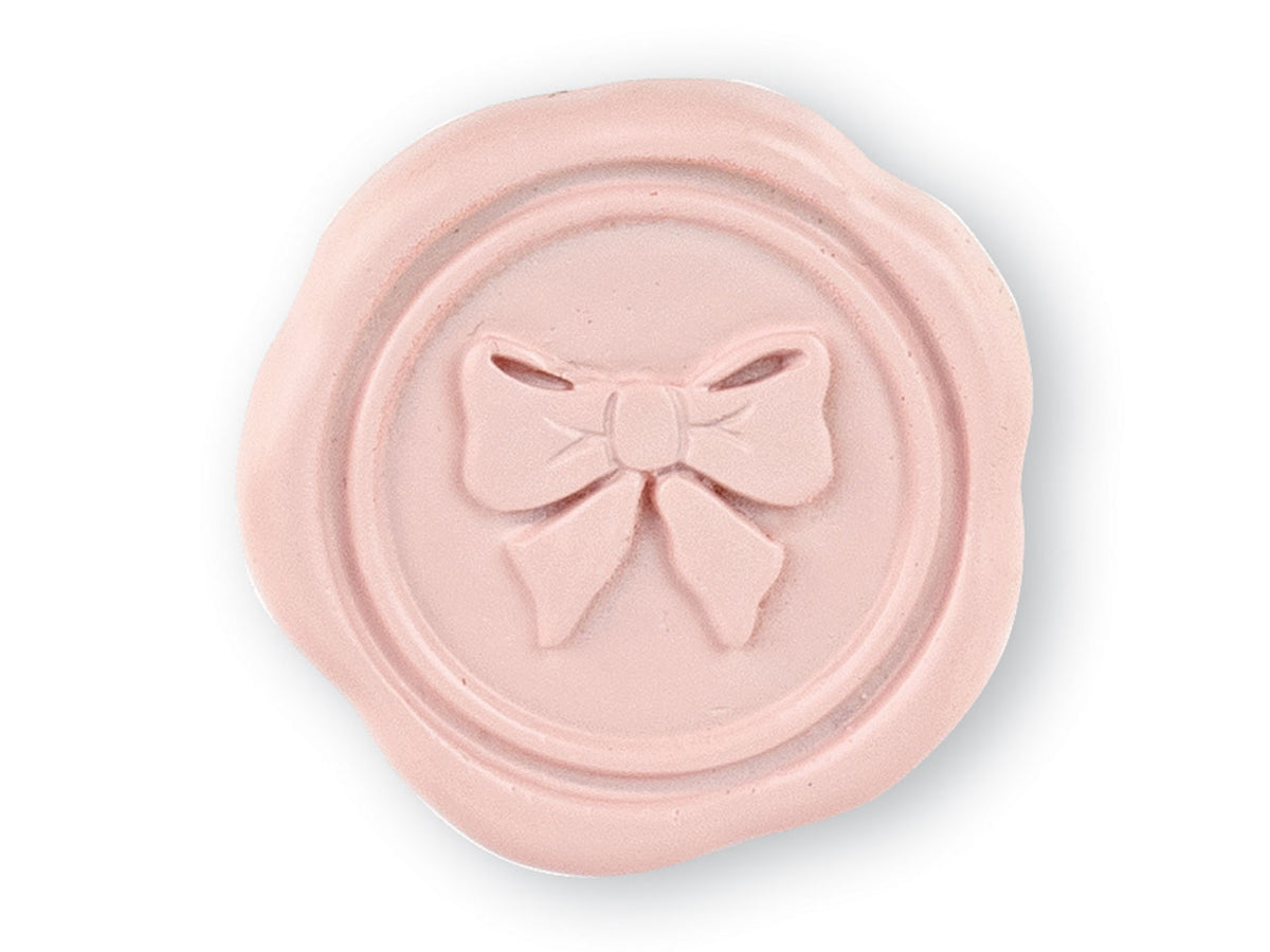 Chiudipacco adesivo ceralacca colore rosa con fiocco
