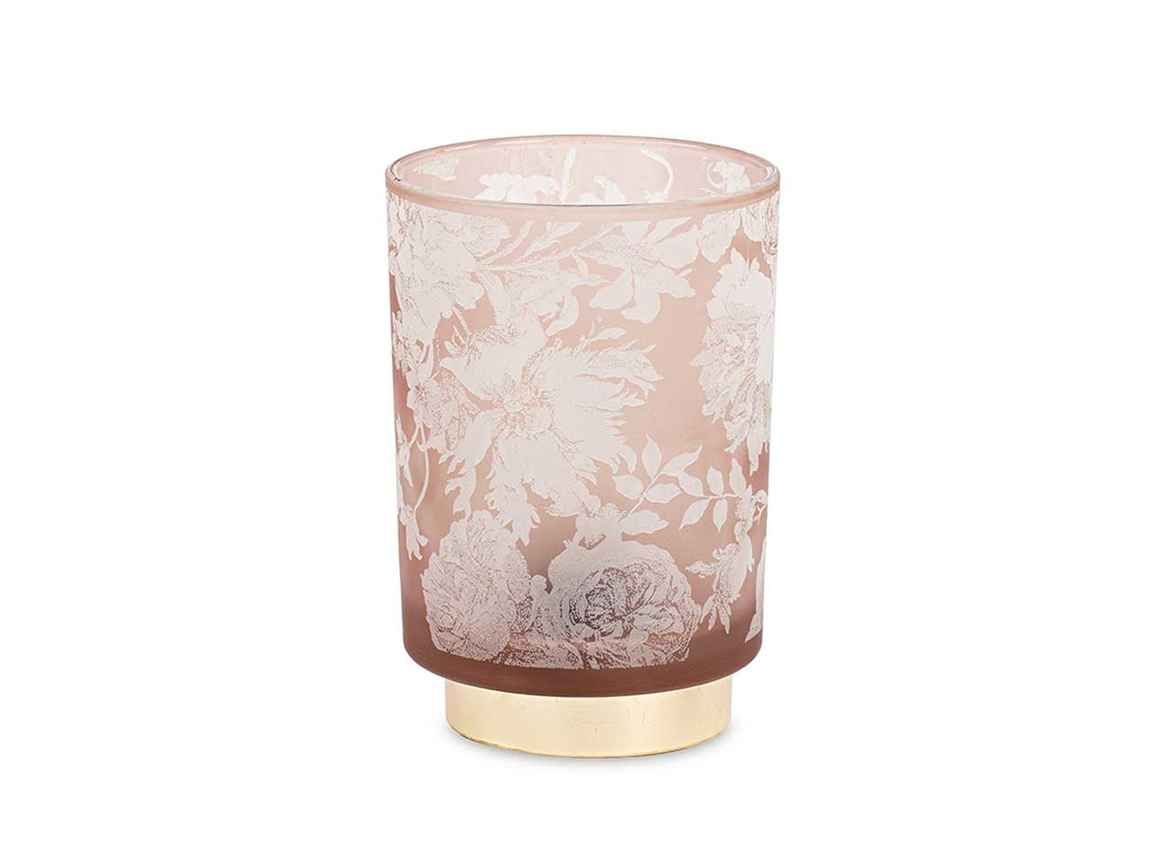 Lampada cipria a led classico in vetro decorato per uso interno 10x14,5cm - Cupido & Co