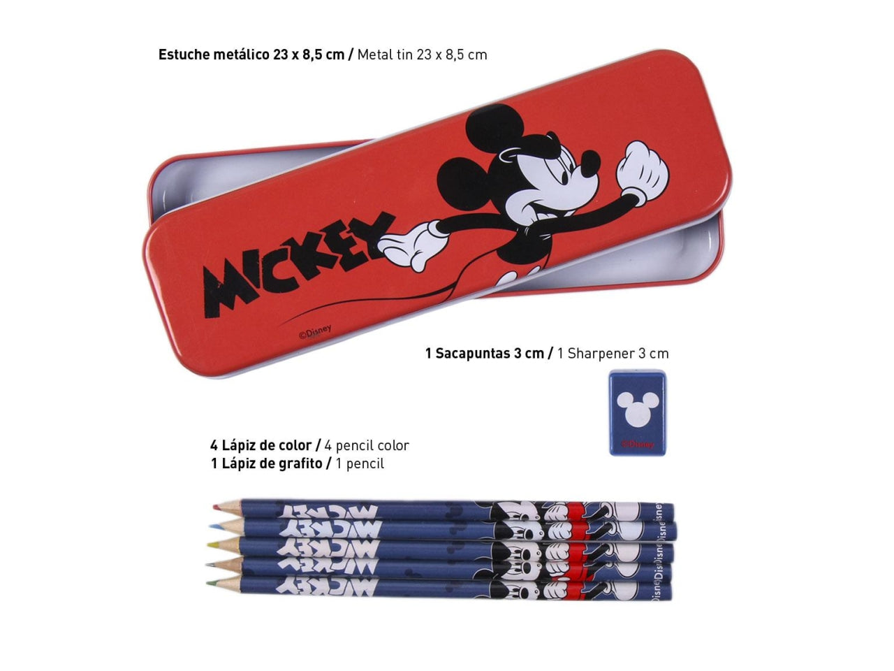 Set cancelleria scolastica per bambino Disney Mickey, per colorare e disegnare, tema Mickey and friends - CerdÃ
