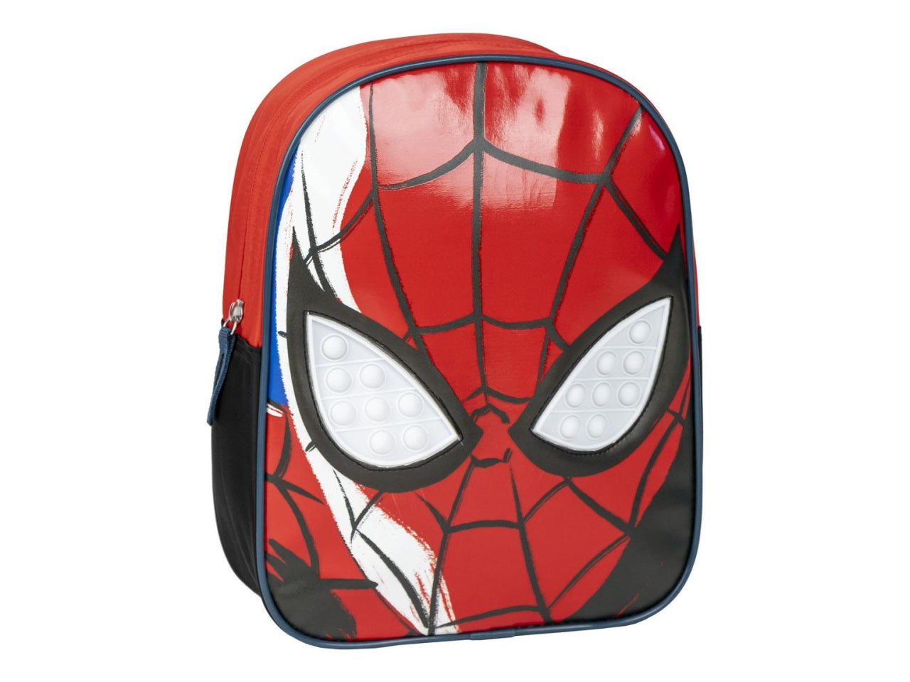 Zaino asilo Spiderman per bambino in tessuto rosso e nero poliestere con occhi pop it 28.5x21x7 cm - Cerda