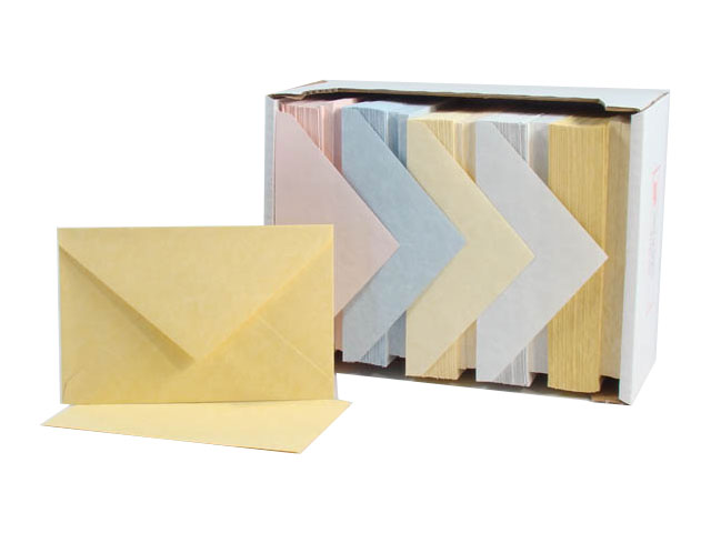 Biglietti e buste augurali in carta pergamenata colori tenui 250 pezzi, formato 9, 9x14 cm - GS Cartotecnica