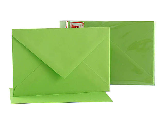 Biglietti e buste verde carta opaca, confezione da 10, 9x14 cm - GS Cartotecnica