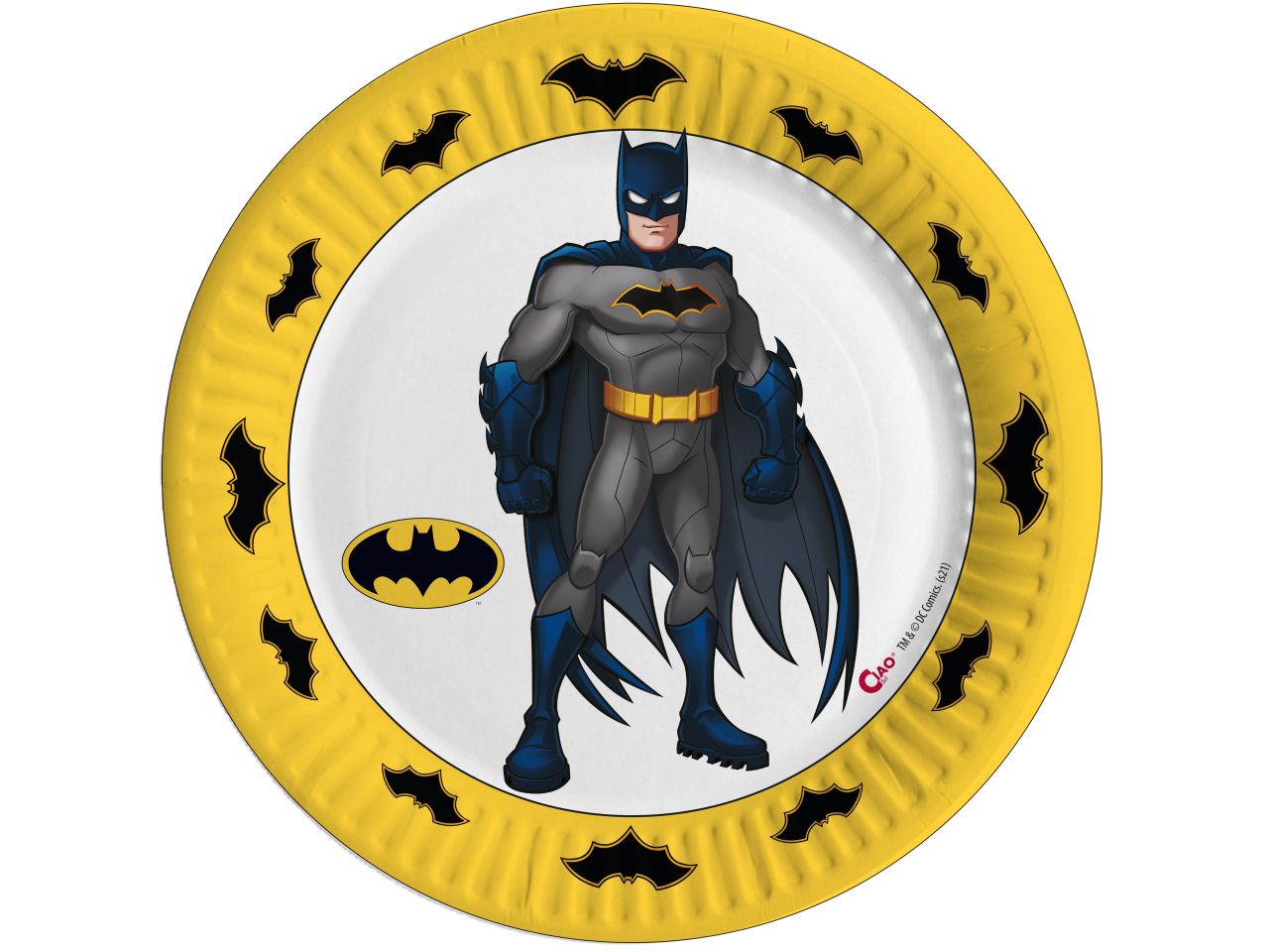 Piatti di carta compostabile batman misura 18cm - la confezione comprende 8 piatti
