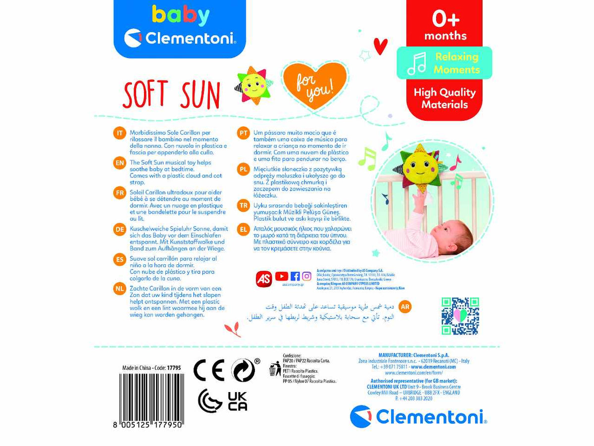 Baby clementoni soft sun carillon