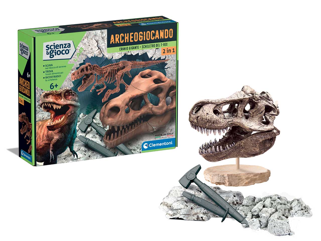 Clementoni Archeogiocando Dig Kit T-Rex 2In1